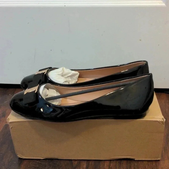 Journee Collection Kim 2 Ballet Flat Black Faux Leather - Picture 5 of 10